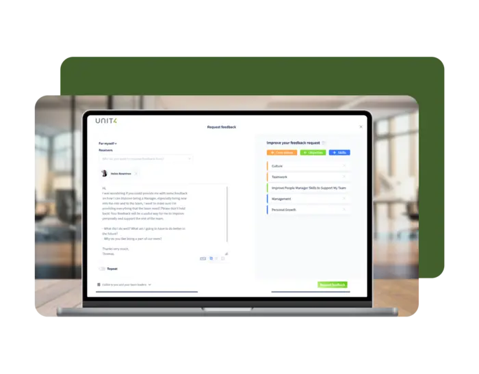 Screenshot showing example Talent Management capabilities