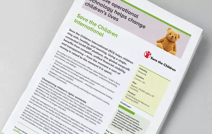 Cover image for Save the Children International Unit4 customer testimonial