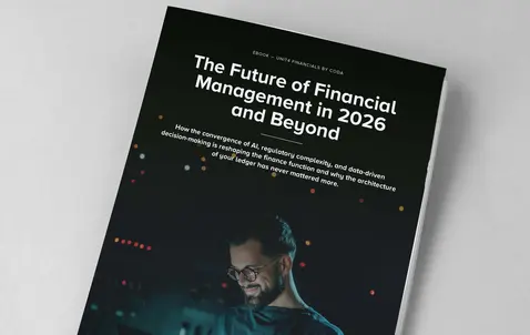 Cover of the Unit4 Financials by Coda eBook, The Future of Financial Management in 2026 and Beyond.