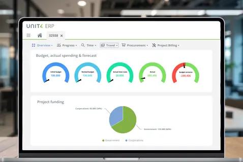 Eksempelskjerm fra dette Unit4-produktet – Unit4 ERP