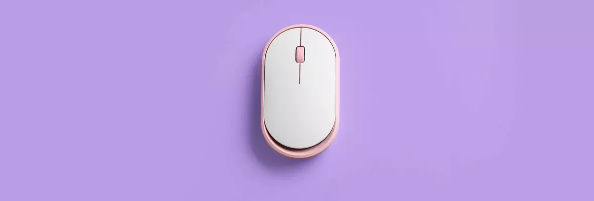 USB Mouse on a violet background