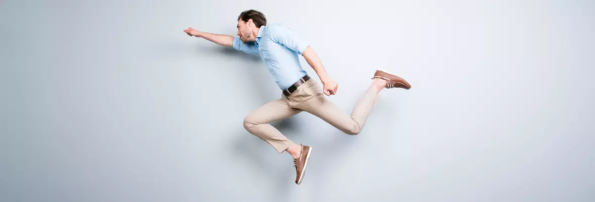 person superhero pose