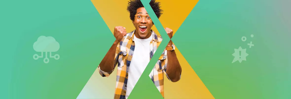 Person som ler X4U branding