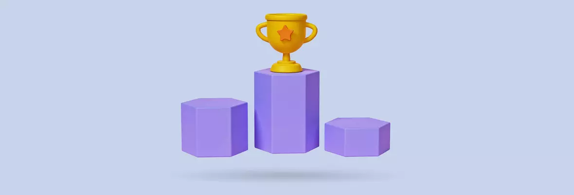 trophy on first place podium