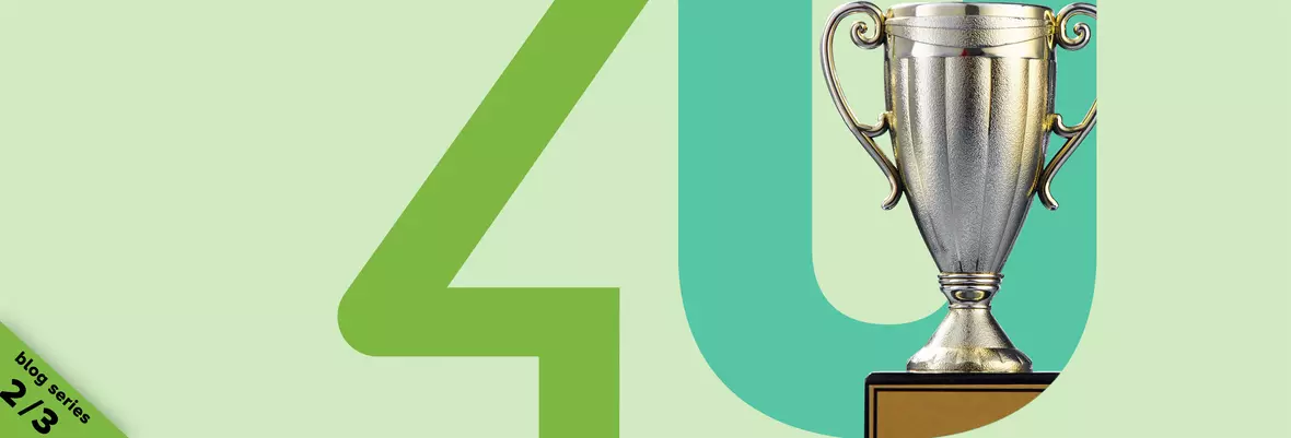 Unit4 logo with trophy 