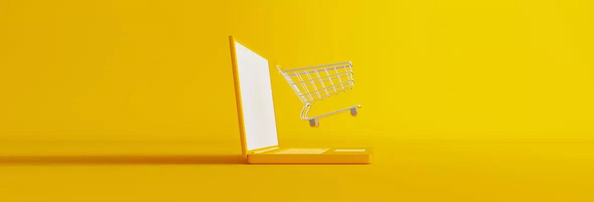 laptop with shopping cart