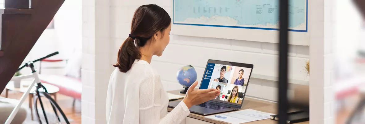 business woman working from home