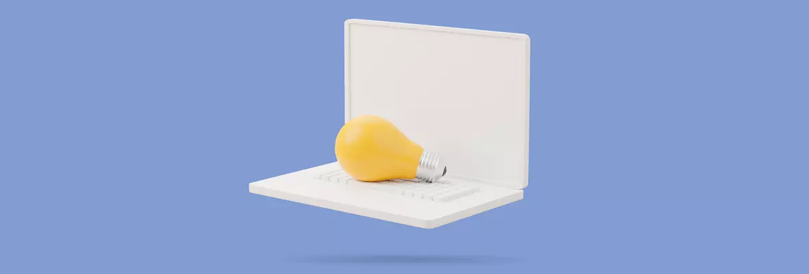 computer with lightbulb object 