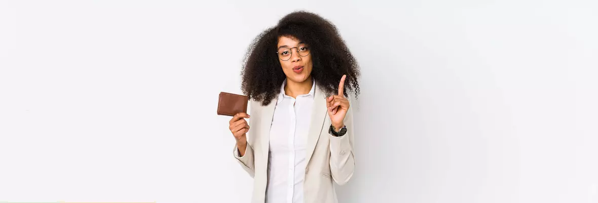 woman holding wallet