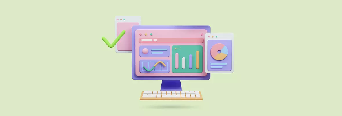 computer with dashboards