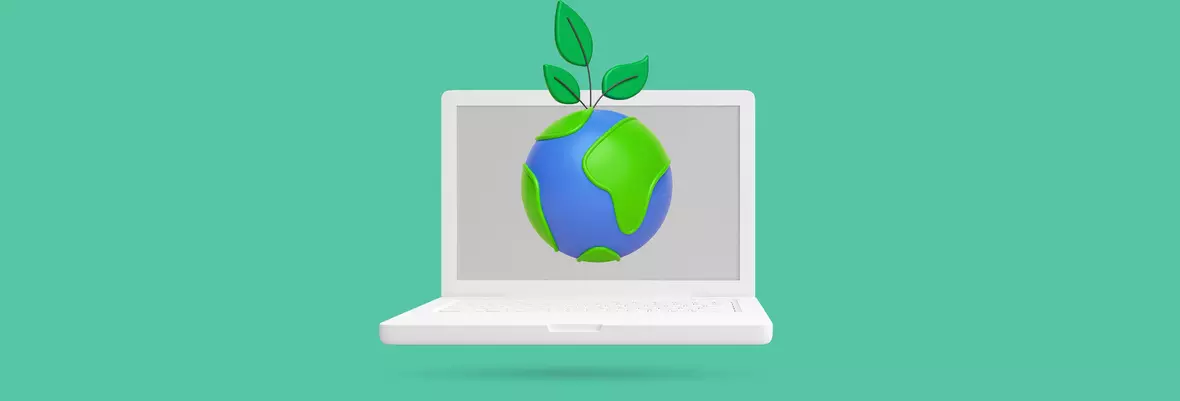 laptop with world