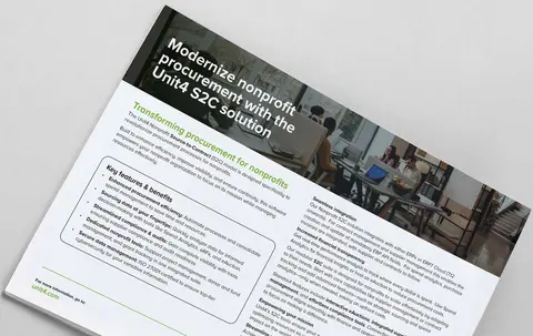 Click to read to read our datasheet about Modernize nonprofit procurement with the Unit4 S2C soultion