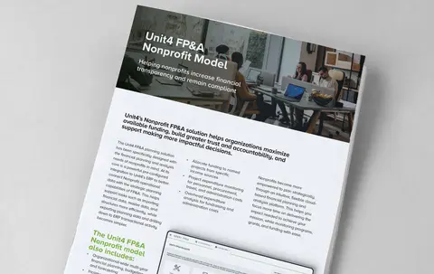Click to download our overview of the Unit4 FP&A model for the Nonprofit sector