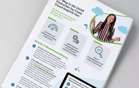 Cover of the Infographic: Your Unit4 Financials Cloud Journey starts here