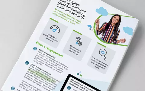 Cover of the Infographic: Your Unit4 Financials Cloud Journey starts here