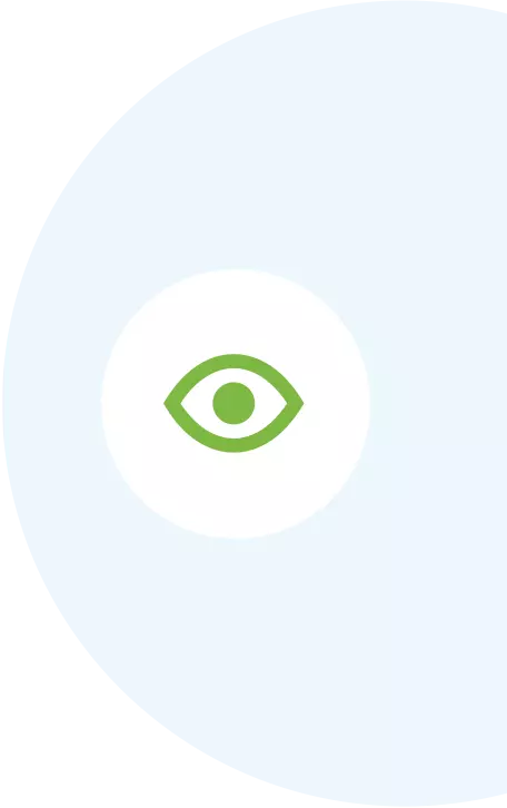 Eye icon on blue background