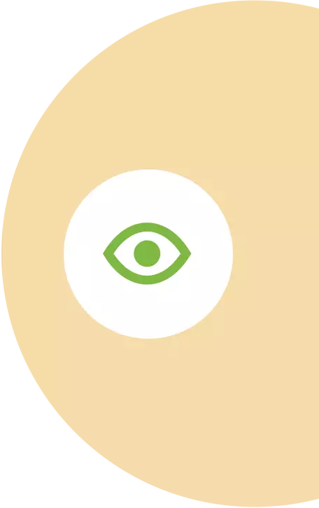 Eye icon on orange background
