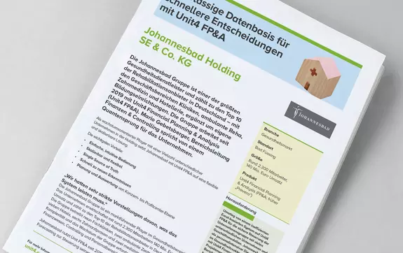 Titelbild der Unit4-Kundenstory– Johannesbad