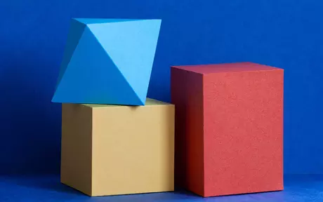 blocks on blue background