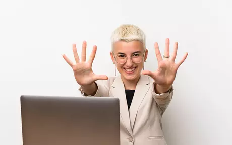 Woman showing ten fingers