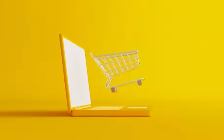 laptop with shopping cart
