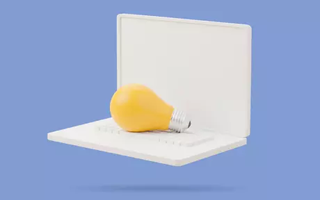 computer with lightbulb object 