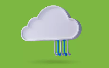 cloud with a green background