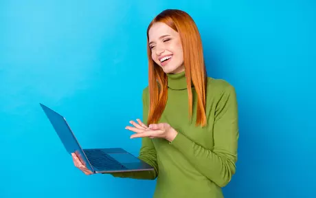 young lady with a laptop