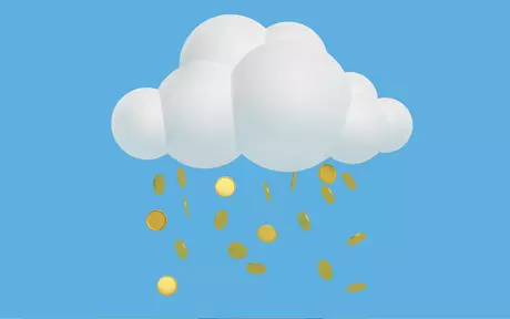coins and cloud