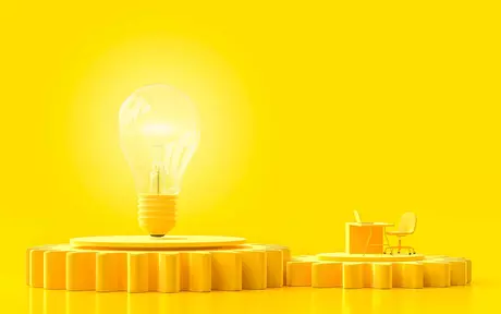 lightbulb on yellow background
