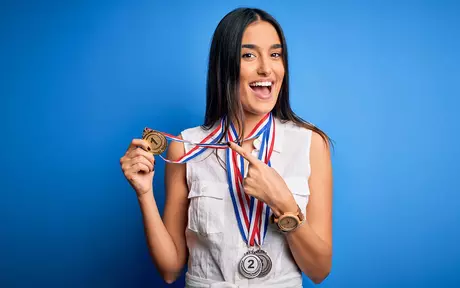 Girl with medals