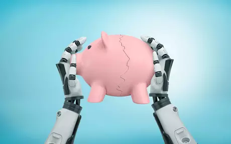 piggy bank and robot