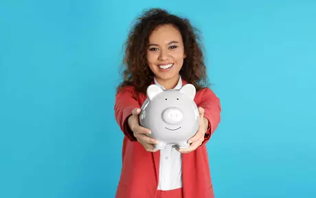 person with piggy bank