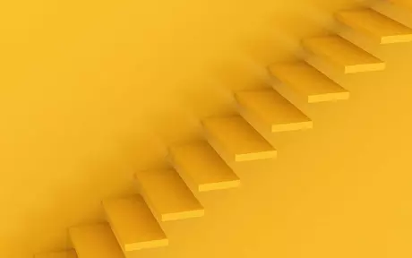 yellow stairs on a yellow background