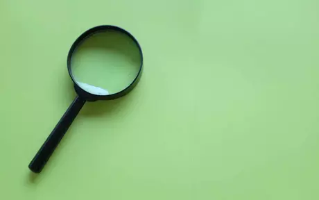 magnifying glass in green background