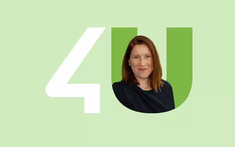 an image of Lisa Dodman in the 4U logo