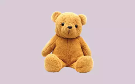Teddy bear on mauve background