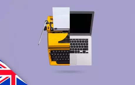 Type writer and laptop