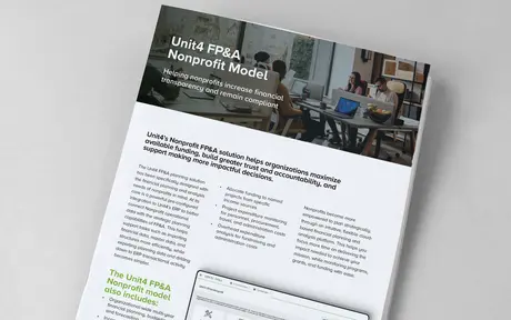 Cover image for executive brief about the Unit4 FP&A model for nonprofits
