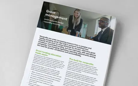 Cover image for datasheet about Unit4 grant management software for nonprofit organizations