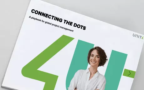 Cover image of Unit4 eBook: "Connecting the dots for global project management"
