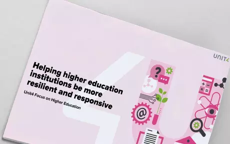 Forsidebilde for e-bok om hvordan Unit4 hjelper institusjoner for høyere utdanning