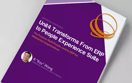 Forsidebilde av Constellation Research-rapporten om hvordan Unit4 går fra å tilby ERP til å tilby en hel pakke for People Experience