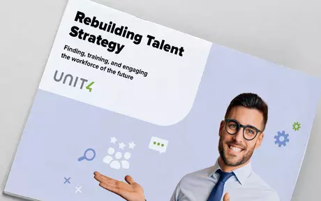 Unit4:n Rebuilding talent strategy (Osaajastrategian uudelleenrakentaminen) -e-kirjan kansikuva