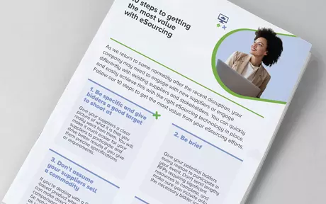 Image de couverture de l’infographie : « 10 étapes essentielles pour maîtriser l’e-Sourcing »