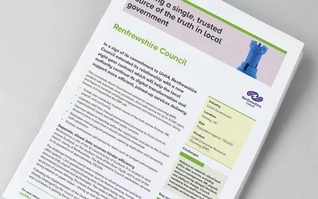 Thumbnail image of Unit4 customer testimonial for Renfrewshire Council