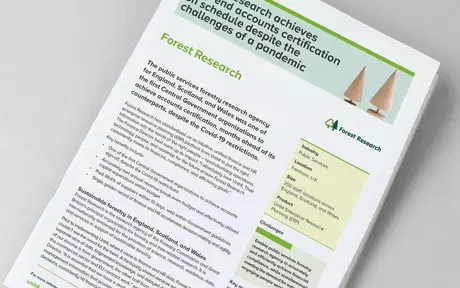 Thumbnail image showing front page of the Unit4 customer case study about Forest Research